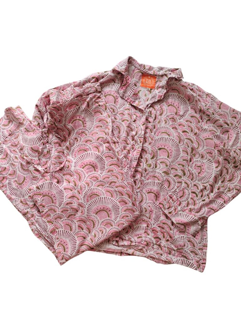 Tuk & Lu Womens Pink PJs S  Lightweight Cotton Patterned Pajama Set